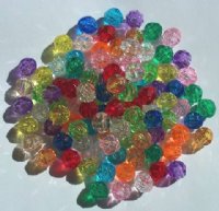 100 8mm Acrylic Transparent Faceted Mix